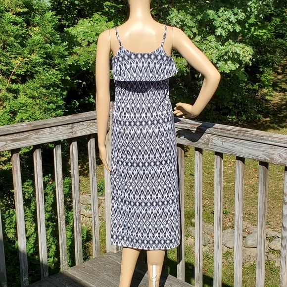 Miss Understood Black White Grey Print Midi Spaghetti Strap Dress Size M - Picture 11 of 15